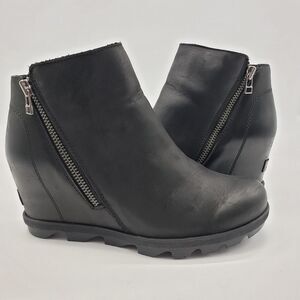 Sorel Joan Of Arctic Wedge II Boots Womens Size 9 Leather Zipper Waterproof